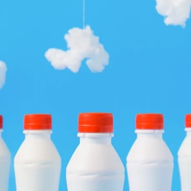 several milk bottles